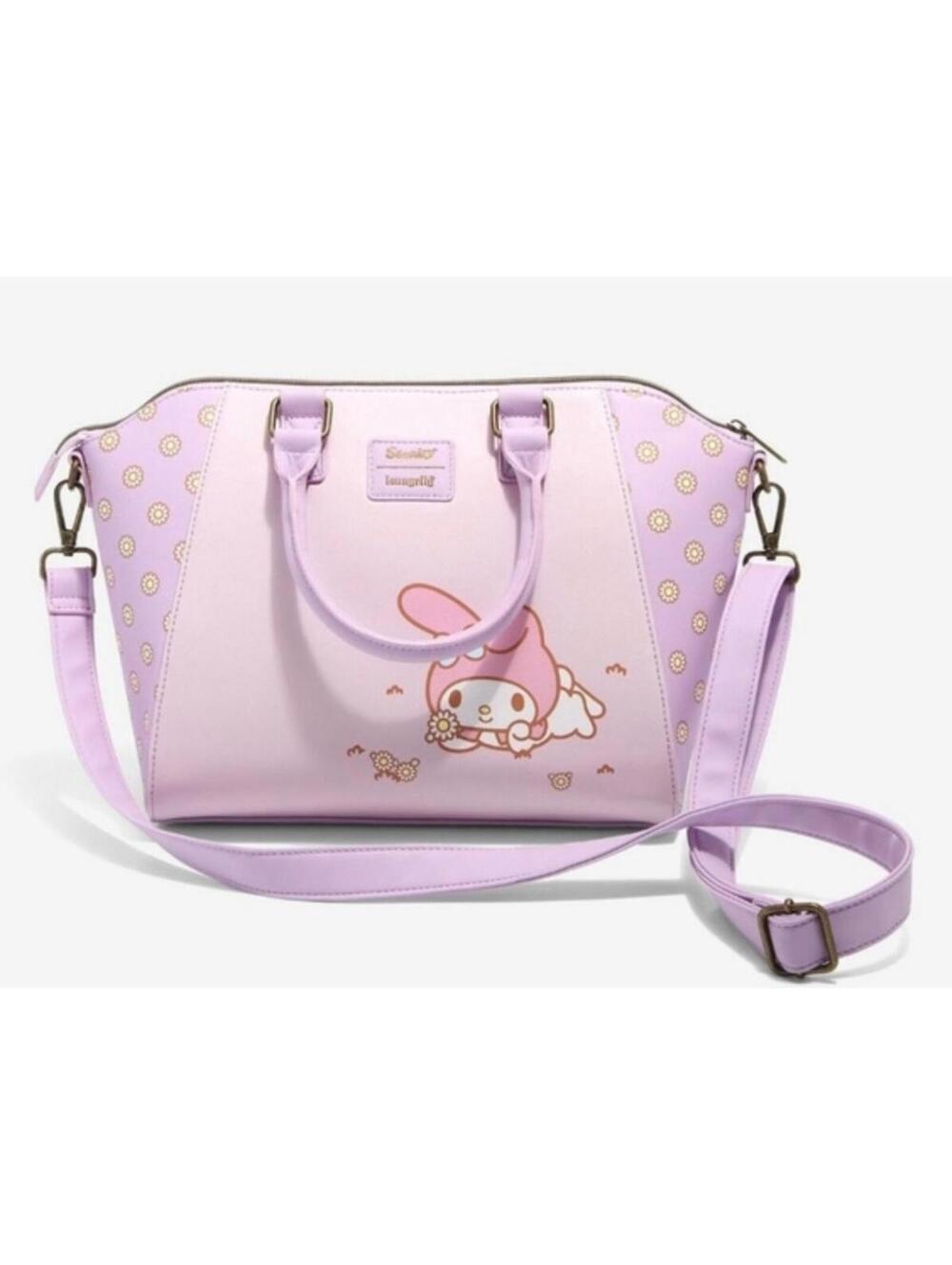 Sanrio Loungefly My Melody Large Handbag Purse Pink Purple Shoulder Strap